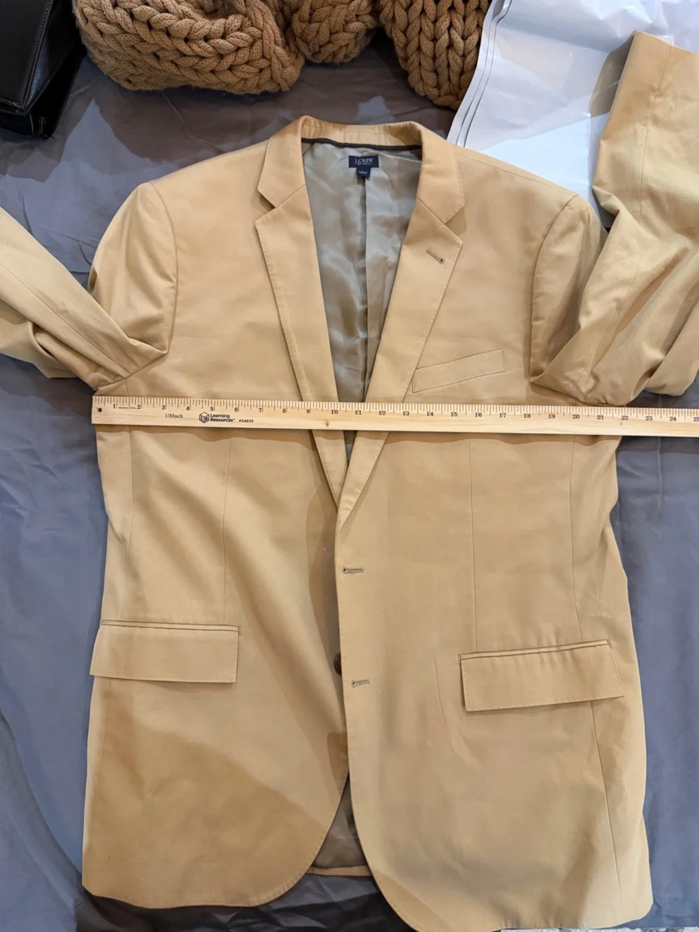 J. Crew Men's Ludlow Cotton Khaki Blazer - Beige 44R